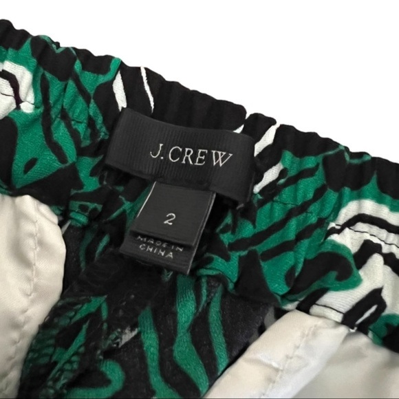J.Crew Womens‎ Green Black Tuxedo Pull On Pant In Retro Floral Size 2 - Picture 4 of 9